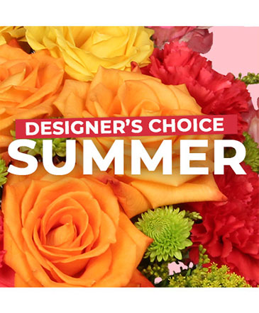 A florist-designed fresh arrangement from Savoir-Faire