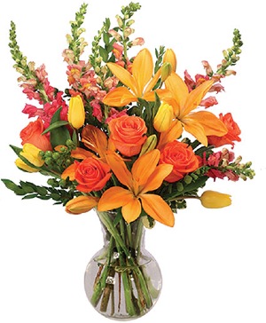 A colorful fresh flower arrangement from Savoir-Faire